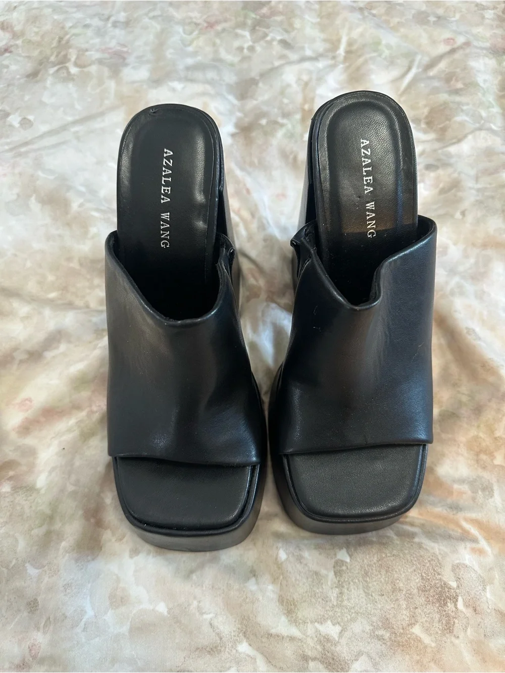 Dolls Kill Black Chunky Platform Mule Heels